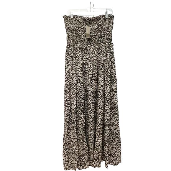 J. Crew Women's Smocked Maxi Dress In Leopard Print For Natural Size Large NWT - Picture 7 of 12